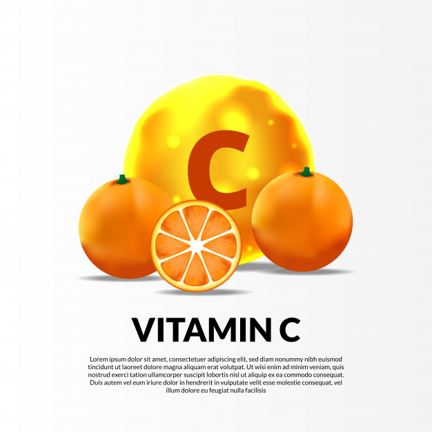 626x626 Sphere Yellow Vitamin C Molecule Illustration Vector Premium
