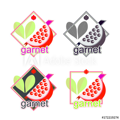 500x500 Floral Pattern On A White Background Print Pomegranate Half Icon