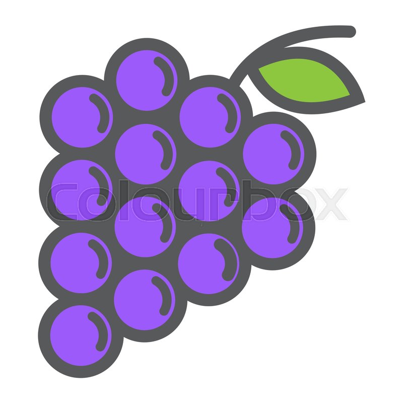 800x800 Grapes Line Icon, Fruit And Vitamin, Stock Vector Colourbox