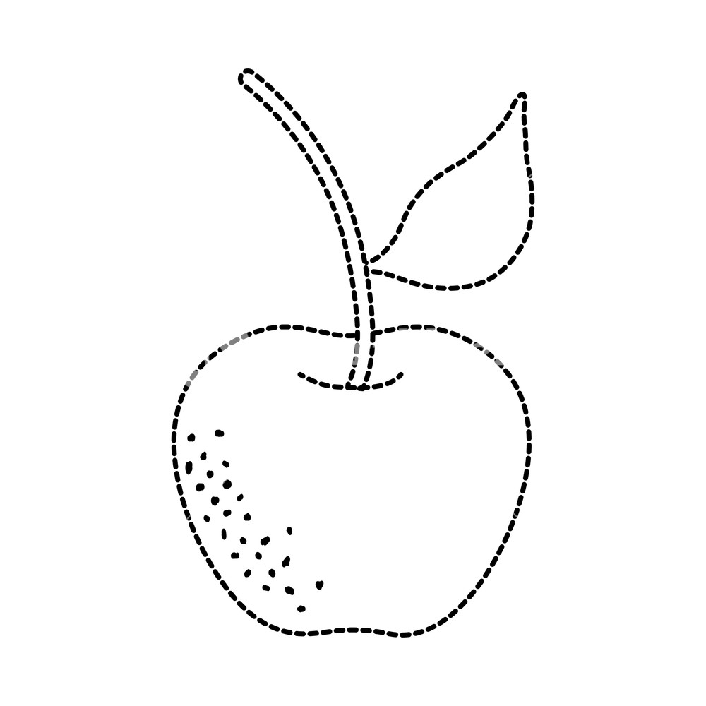 1000x1000 Dotted Shape Organic Apple Fruit With Nutrition And Vitamin Vector