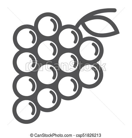 450x470 Grapes Line Icon, Fruit And Vitamin, Vector Graphics, A Linear