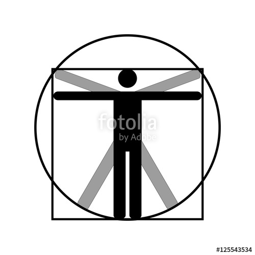 500x500 Leonardo Da Vinci Vitruvian Man Vector Icon Symbol Design