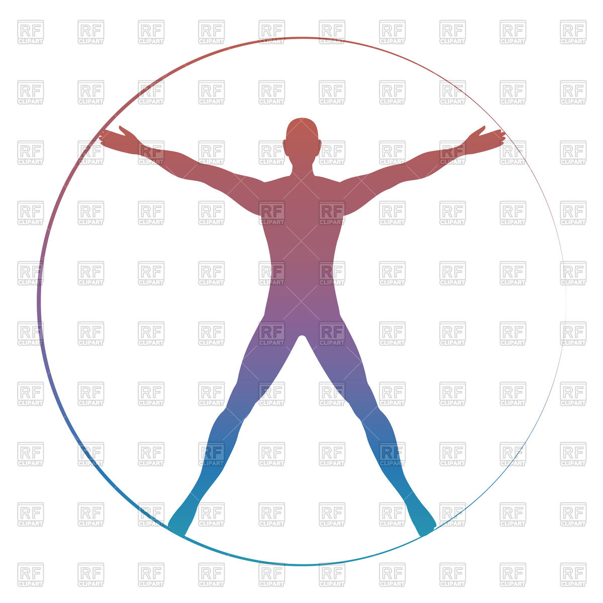 1200x1200 Modern Colorful Vitruvian Man Vector Image Of People Vectortatu