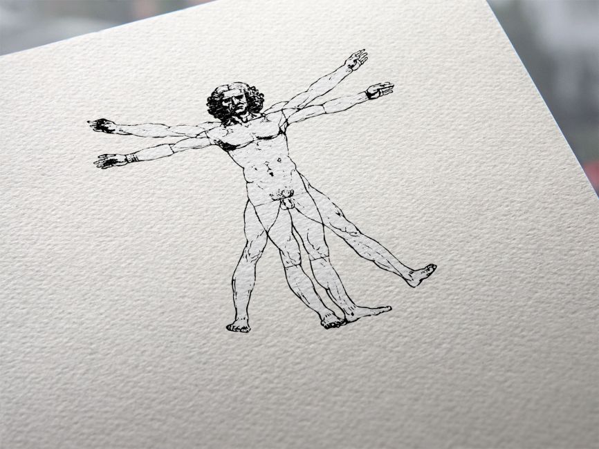 866x650 Vitruvian Man Vector