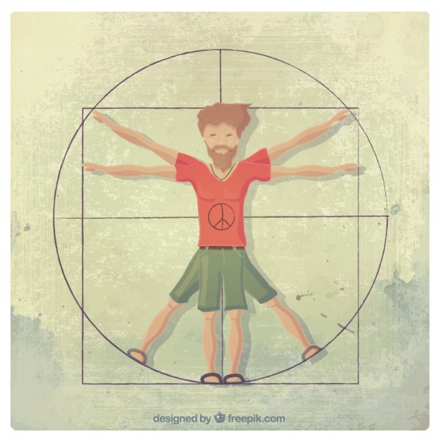 626x626 Vitruvian Man Vector Free Download