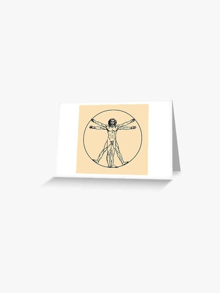 750x1000 Vitruvian Man Vector Drawing Greeting Card