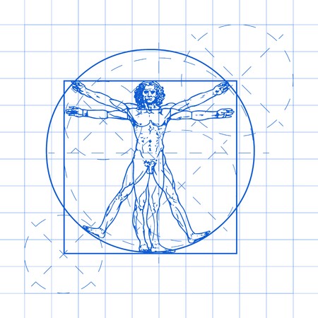 450x450 Vitruvian Man Vector Illustration Royalty Free Vector Graphics