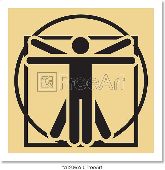 561x581 Free Art Print Of Vector Minimalistic Vitruvian Man Vector