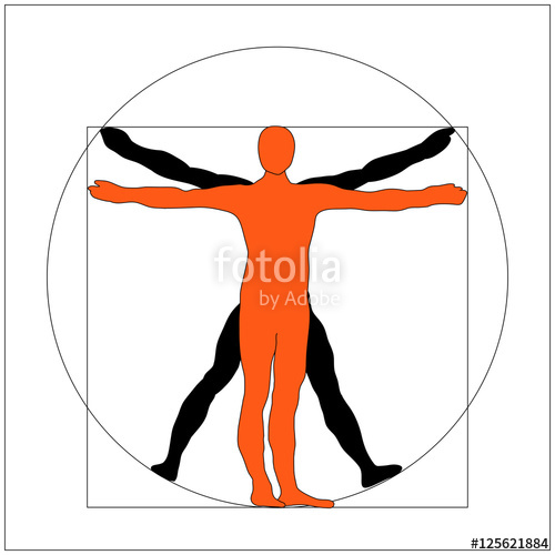 500x500 Leonardo Da Vinci Vitruvian Man Vector Icon Symbol Design