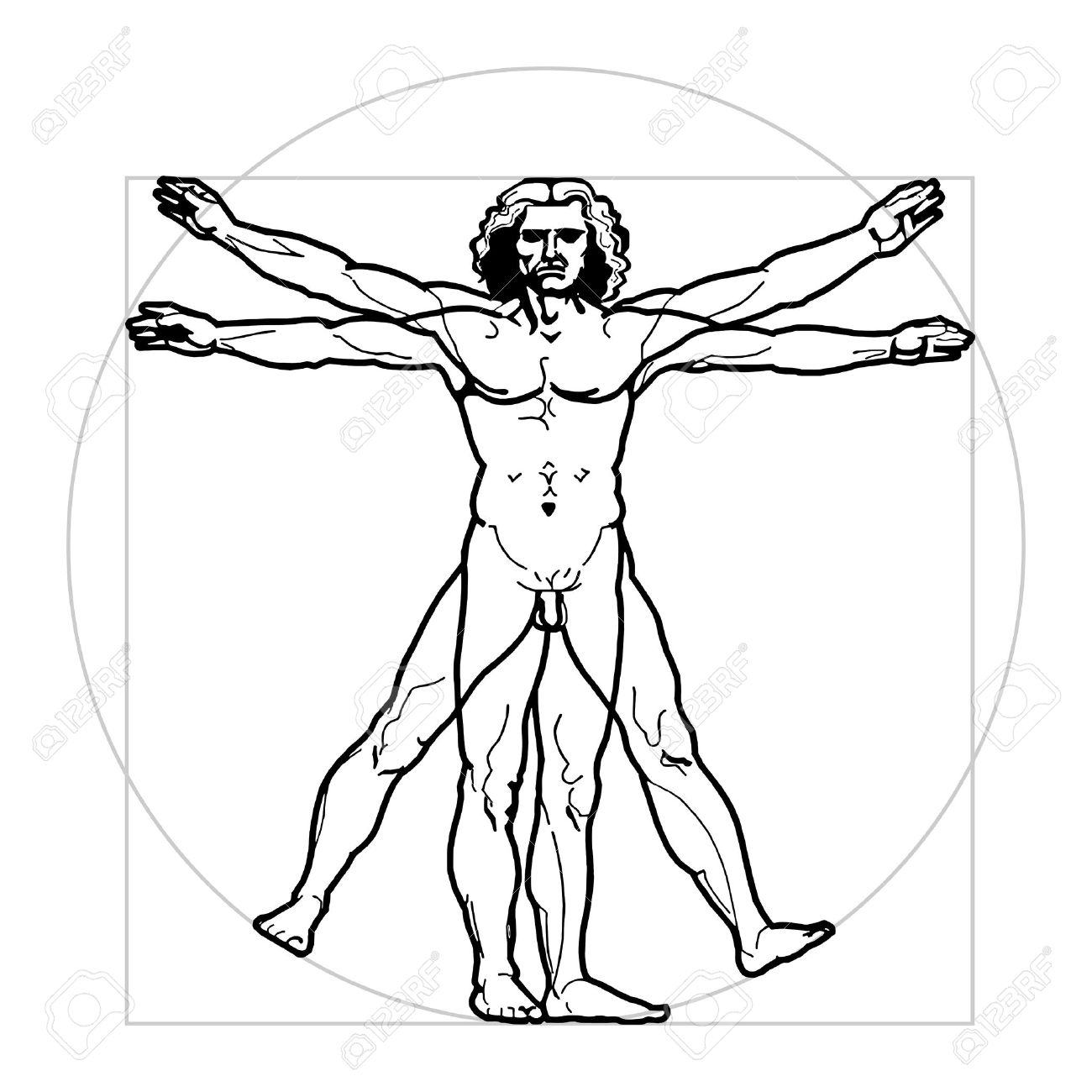 1300x1300 Vitruvian Man Clipart Clipart Station