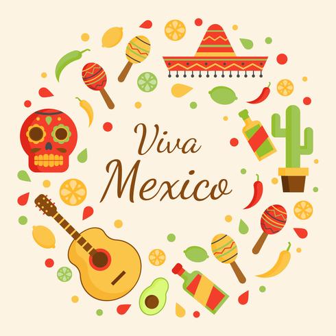 490x490 Viva Mexico Vector Background