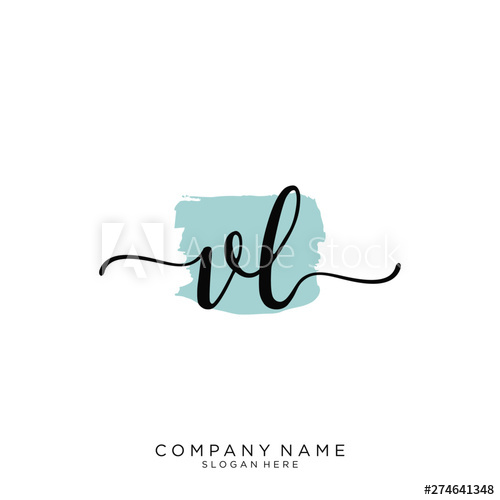 Vl Initial Handwriting Logo Vector 500x500 Vl Initial Handwriting Logo Vector