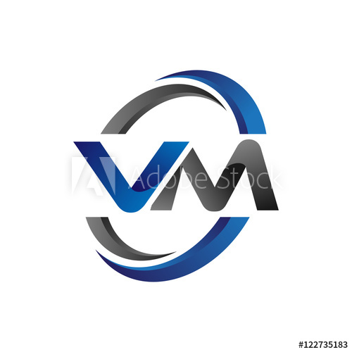 500x500 Simple Modern Initial Logo Vector Circle Swoosh Vm