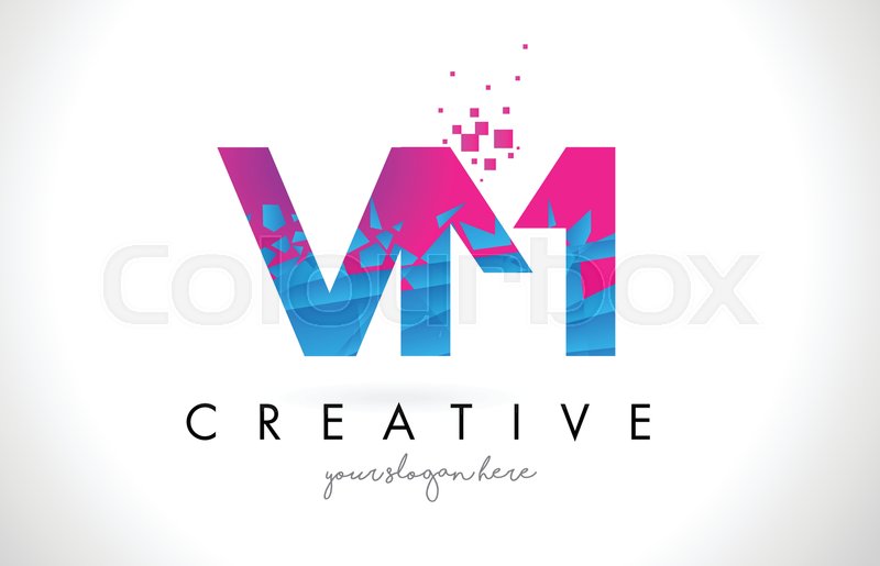 800x515 Vm V M Letter Logo With Broken Stock Vector Colourbox