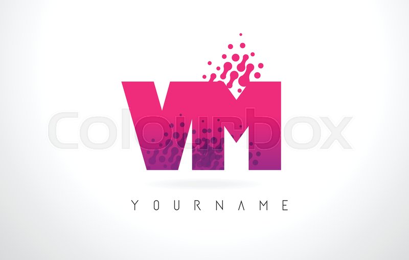 800x508 Vm V M Letter Logo With Pink Letters Stock Vector Colourbox