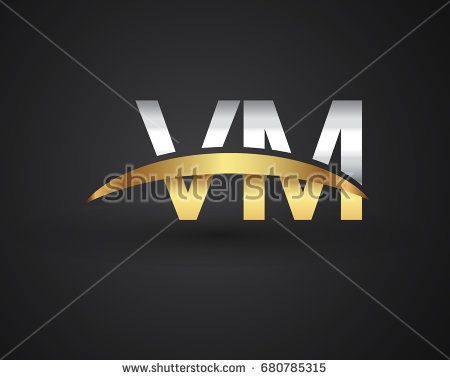 450x380 Vm Initial Logo Company Name Colored Gold And Silver Swoosh Design