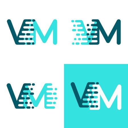 450x450 Vm Letters Logo With Accent Speed Green And Blue Royalty Free