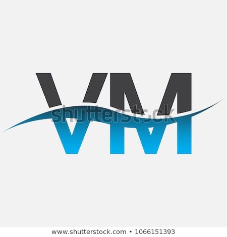 450x470 Initial Letter Logo Vm Company Name Blue And Black Color Swoosh