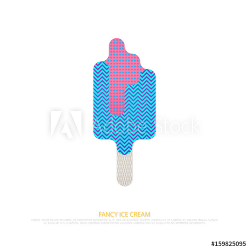 500x500 Fashion Style Ice Cream Icon Summer Dessert, Stylized Logo Design