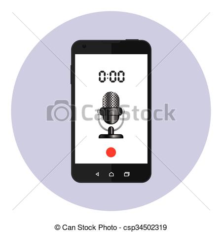 450x470 Voice Recorder Mobile Application Voice Data Recorder Vector