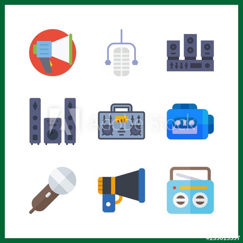 500x500 Voice Icon Vector Illustration Voice Set Sound System And Tape