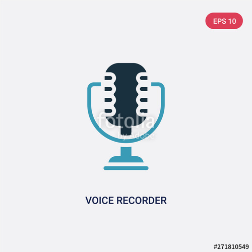 500x500 Two Color Voice Recorder Vector Icon From User Interface Concept