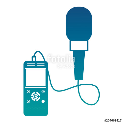 500x500 Voice Recorder And Microphone Connected Sound Vector Illustration