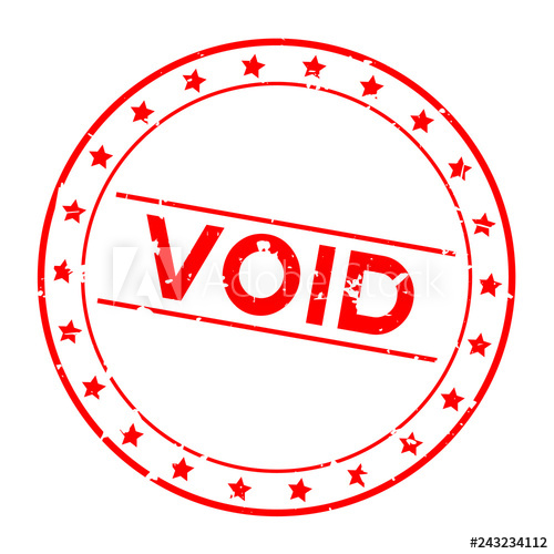 500x500 Grunge Red Void Word With Star Icon Round Rubber Seal Stamp