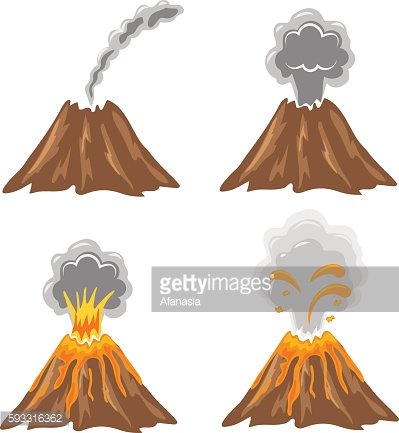399x433 Vector Set De Volcan Premium Clipart