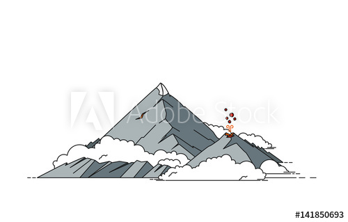500x319 Volcan Vector Illustration