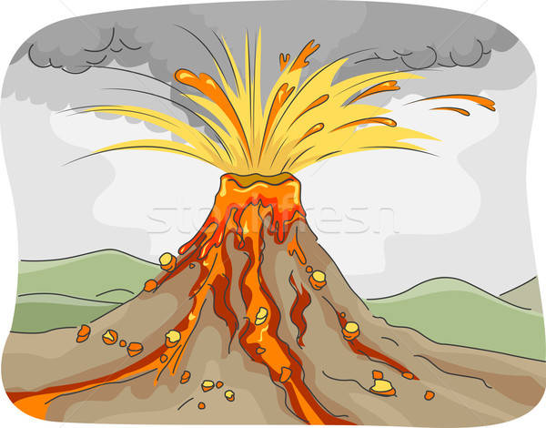 600x470 Volcanic Eruption Vector Illustration Lenm