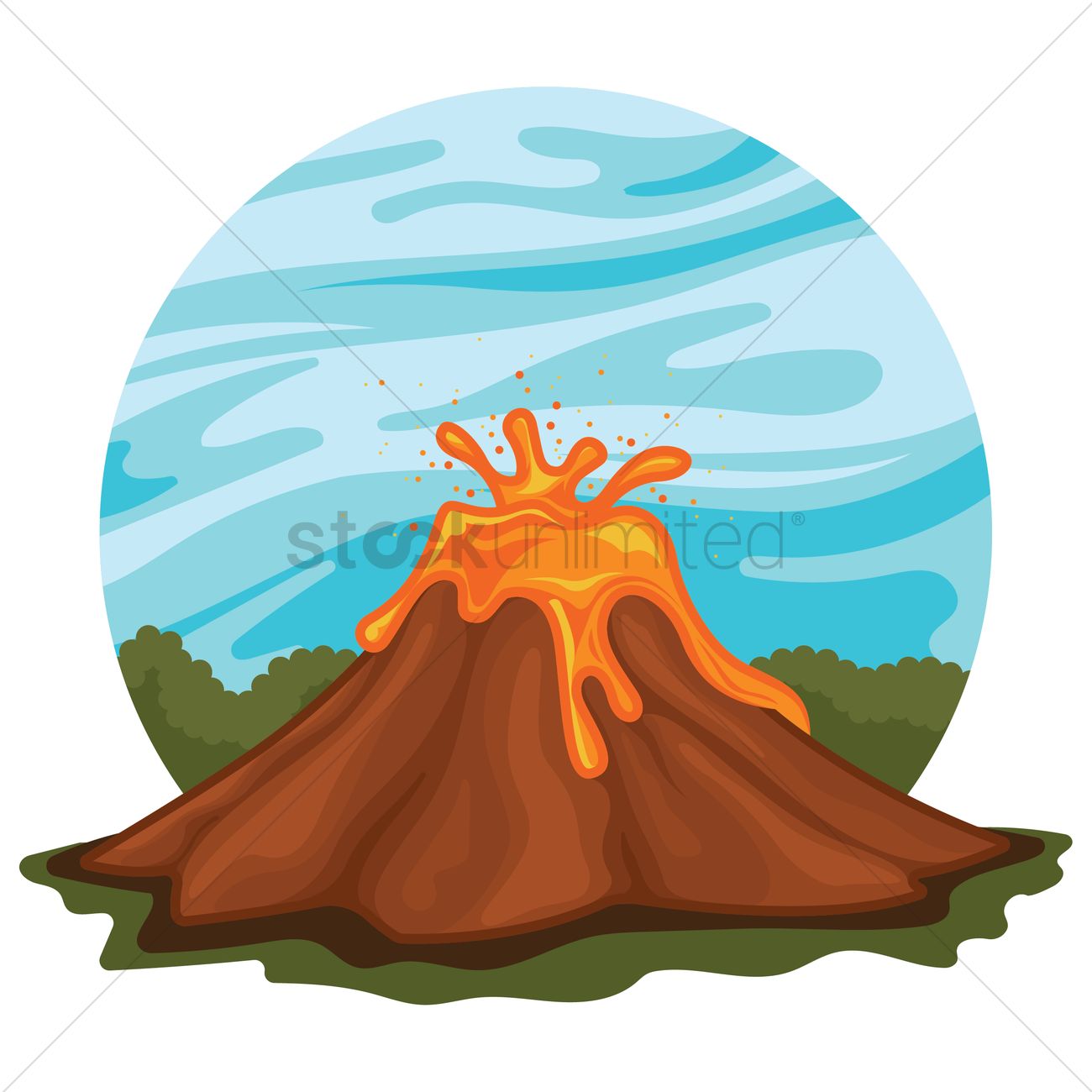 1300x1300 Volcanic Eruption Vector Image