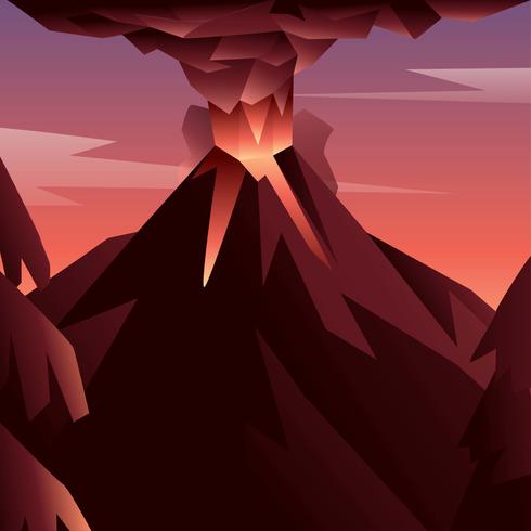 490x490 Volcano Eruption Vector Stock Images