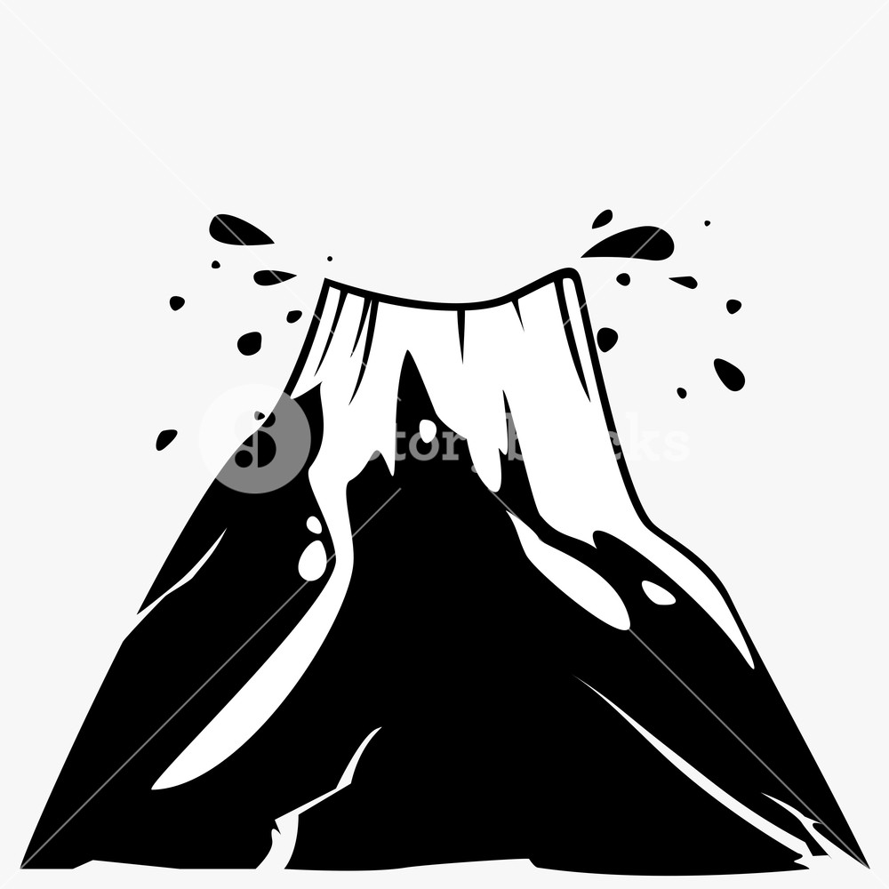 1000x1000 Volcano Eruption Vector Illustration Royalty Free Stock Image