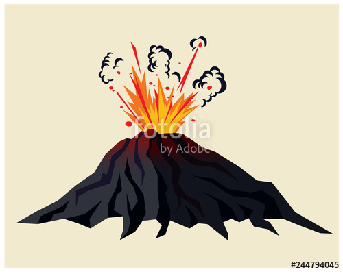 500x397 Volcano Erupting Stock Image And Royalty Free Vector