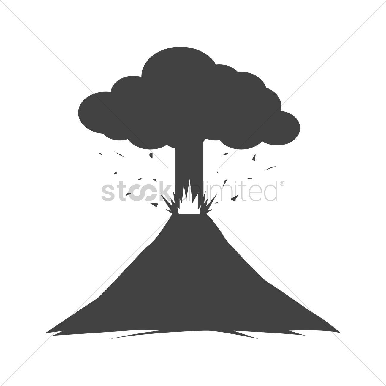 1300x1300 Volcano Eruption Vector Image