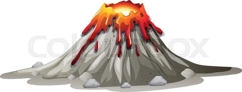800x306 Volcano Eruption With Hot Lava Stock Vector Colourbox