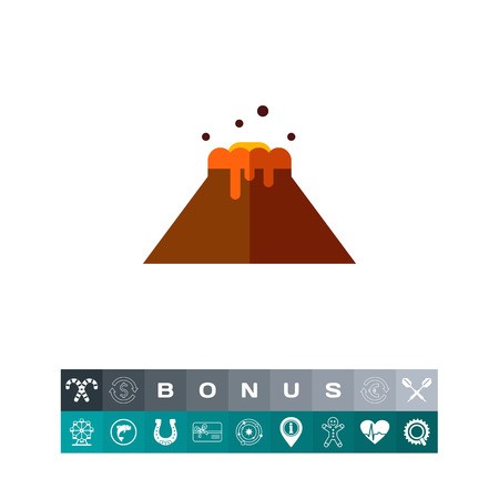 450x450 Multicolored Vector Icon Of Volcano Eruption And Flowing Lava
