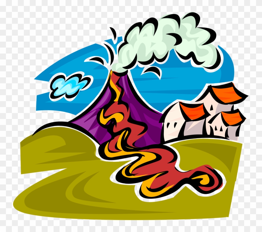 880x780 Vector Illustration Of Active Volcano Eruption Produces