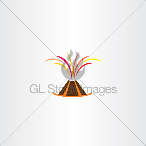 500x500 Volcano Lava Explosion Vector Icon Symbol Gl Stock Images