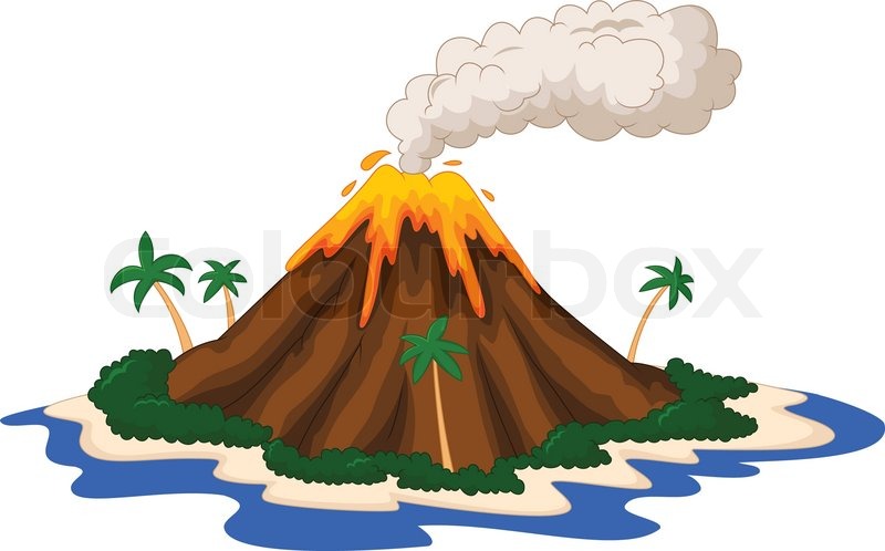 800x498 Vector Illustration Of Volcanic Island Stock Vector Colourbox