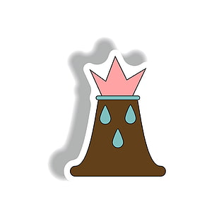 310x310 Volcano Mountain Top Exploding Volcano Sticker Vector