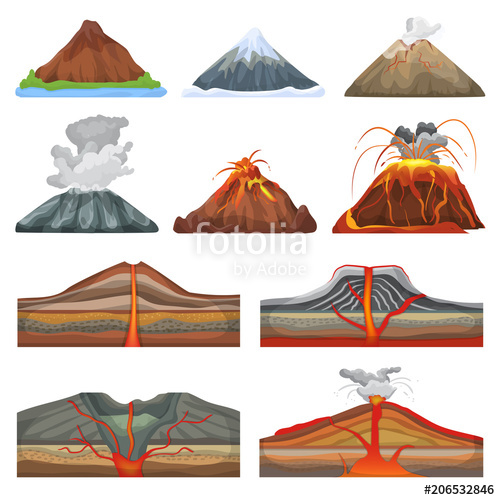 500x500 Volcano Vector Eruption And Volcanism Or Explosion Convulsion