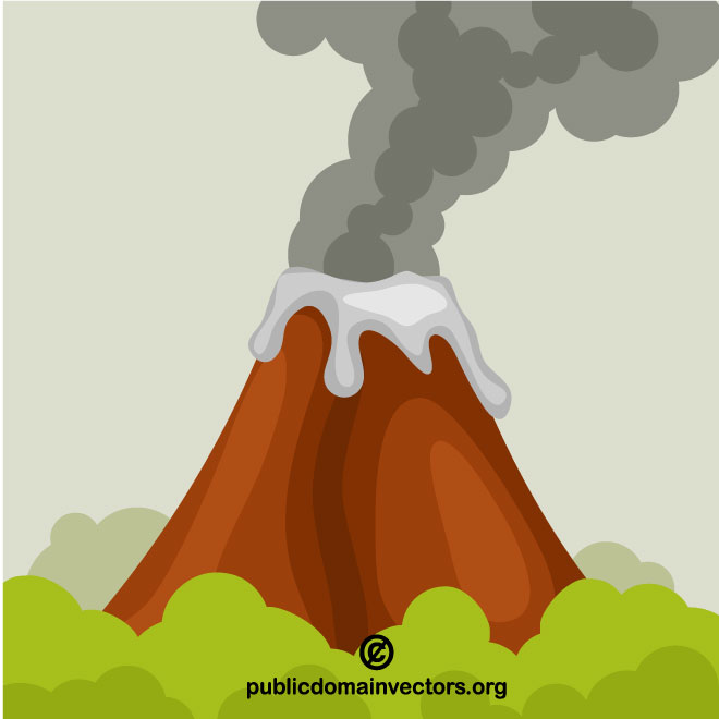 660x660 Active Volcano Vector Clip Art