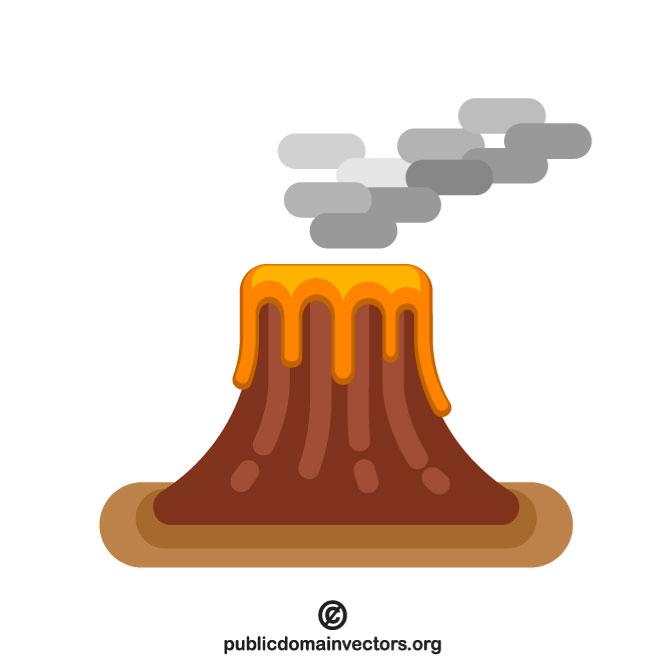660x660 Active Volcano Vector Image