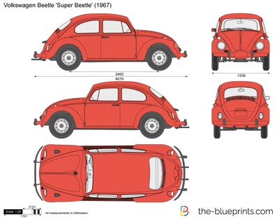 Volkswagen Beetle 'super Beetle' Vector Drawing 400x313 Volkswagen Beetle 'super Beetle' Vector Drawing
