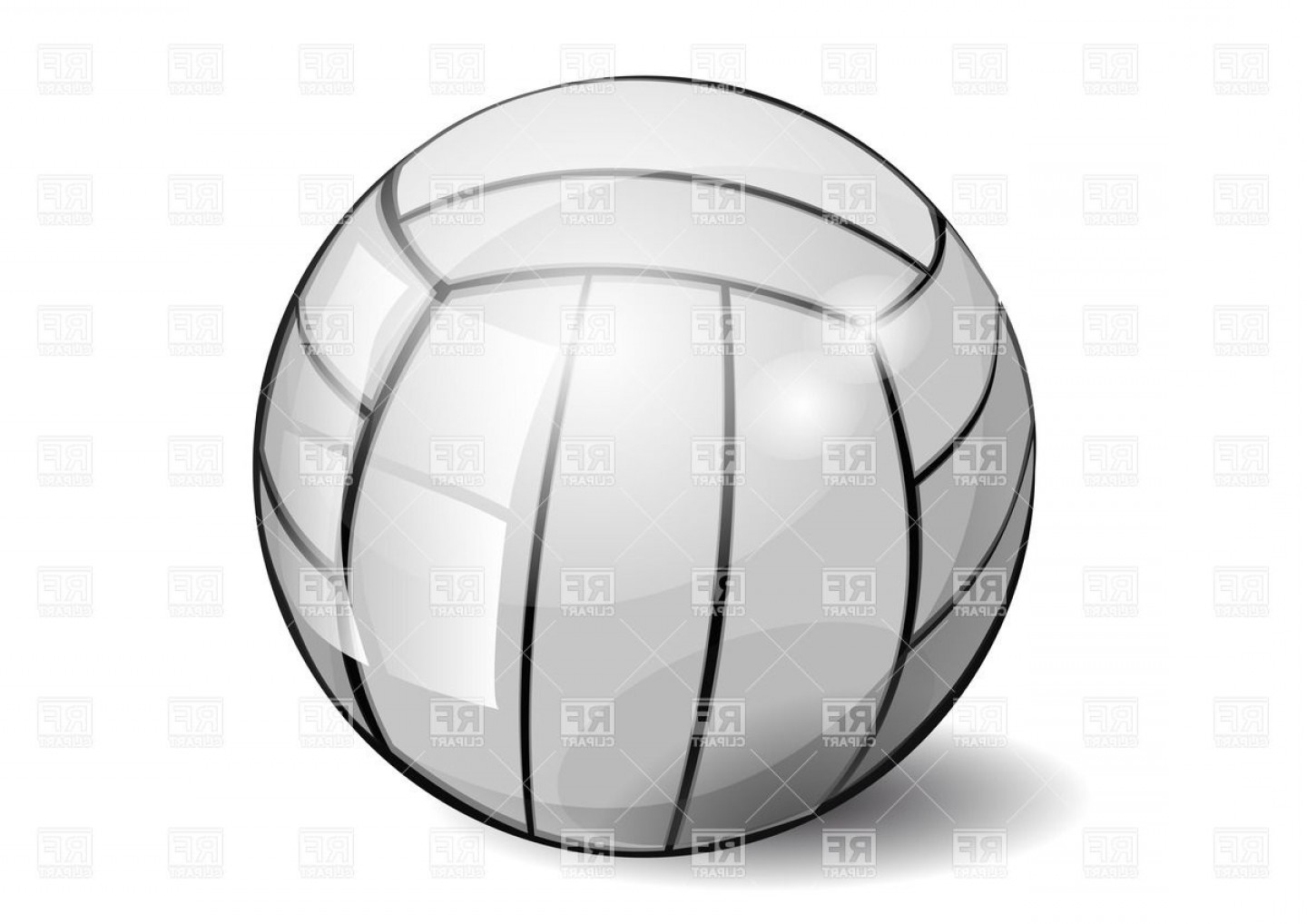 1440x1018 Shiny Volleyball Isolated On A White Background Vector Clipart