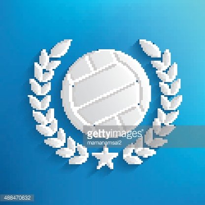 416x416 Volleyball Design On Blue Background,vector Premium Clipart