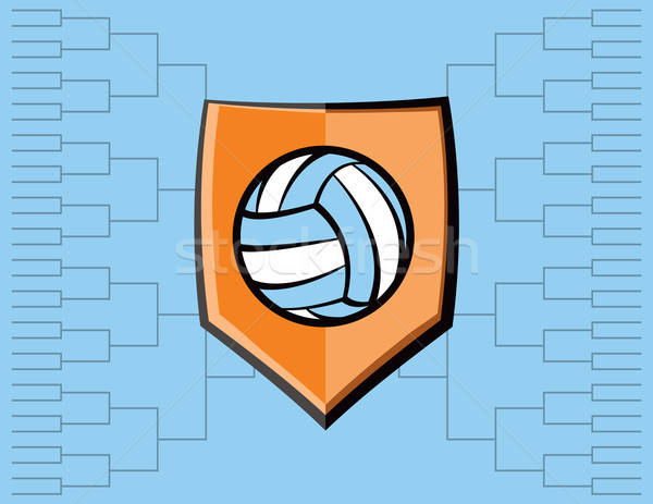 600x463 Volleyball Emblem And Tournament Background Vector Illustration