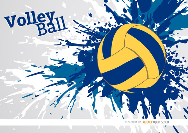 600x425 Volleyball Grunge Paint Background Free Vector